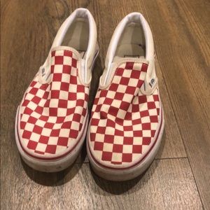 red and white checkered vans